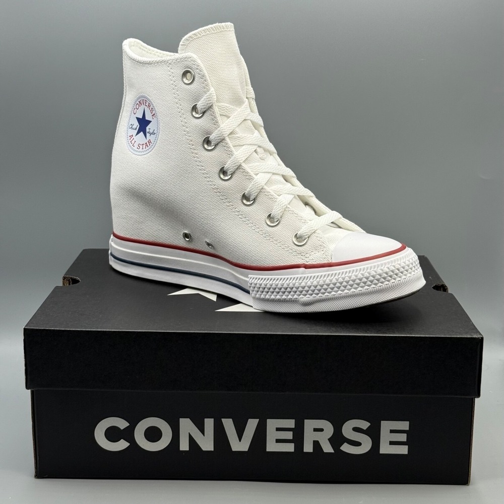 Converse Women's 9.5 Sneakers Hidden Wedge‎ Hi Top White A11908C